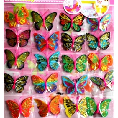 Бабочки на магнитах пластик 20шт лист Б-5570
